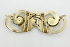 Antique Art Nouveau Gilded Sterling Silver Kerr Cherub 2 Pc Buckle Set  338