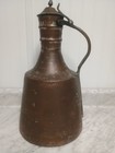 Large Antique Hand Hammered Copper Pitcher Jug Ewer Lidded