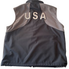 Us Equestrian Federation Vest Men   s Xl Sleeveless Blue gray Two Toned Usa Print