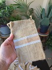 Rustic Burlap Drawstring Gift Bags With Lace Ribbon Wedding Favor Lot