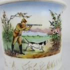Antique Occupational Barber Shop Shaving Mug Bird Dog Shotgun Hunter 3 7 8 
