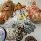 40   Pc Grandma s Junk Drawer Lot Collectible Toys Vanity Compact Silverwear Vtg