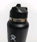 Hydro Flask 42 Oz Wide Mouth Flip Lid Straw Vacuum Insulated Water Bottle Black