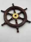 Antique Home New Designer 12 Inch Wooden Nautical Brass Ship Wheel Handmade Gift