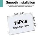 Acrylic Sign Holder  3 5x2 4inch 15pack L Shape Plastic Paper Display Stand