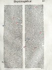 Decorative Rubricated Incunable Leaf Gerson Opera  a  - 1488