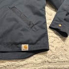 Carhartt Vintage Jacket Full Zip Hooded Workwear Men s Barn Coat Blue Large