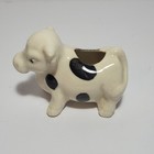 Vintage Ceramic Cow Toothpick Holder Creamer Miniature Black   White 2 5 