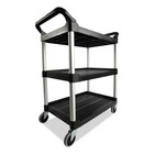 Rubbermaid Commercial Xtra 3-shelf Utility Cart     Open Side  Heavy Duty