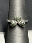 Irish 925 Sterling Silver And Connemara Marble Shamrock Ring Size 7