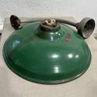Vtg Industrial Gooseneck Barn Light Porcelain Green Enamel Shade 14    Free Ship