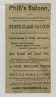Antique 1915 Saloon Advertising - Lake Providence Louisiana - Phill s Saloon 