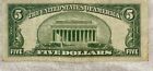 1950-a  5 Dollar Bill Federal Reserve Note 
