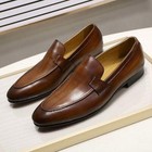 Men s Faux Leather Dress Shoes Pointed Toe Loafers Slip On Elegant Casual Retro