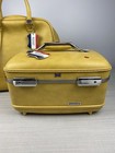 Vintage American Tourister Hard Shell Train Case   Overnight Bag Luggage Yellow