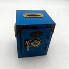 Antique Safe Bank Vault Coin Savings Blue Combination Lock Lion Handles 