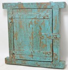 Antique Wooden Wall D  cor Small Window Original Old Hand Crafted New Painted