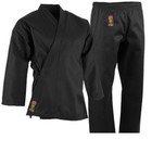 Proforce 7 5 Oz  Medium Weight Uniform Black With White Belt Karate Tkd Training