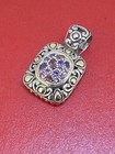 John Hardy Batu Lava Sterling   18k Amethyst   Pink Topaz Enhancer Pendant