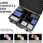 Xl Toploader Graded Card Storage Box 6slots Sports Card Holder Case Key Lock Pro