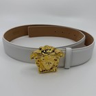 Authentic Versace White Leather Gold Medusa Head Men s Belt