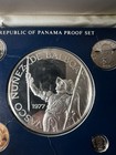 1977 Panama Silver Proof 9 Coin Set - 5 8 Oz  Silver