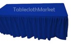 8  Fitted Table Skirting Cover W top Topper Single Pleated Trade Show Royal Blue
