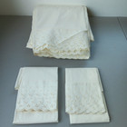 Vtg Wamsutta Sheet Set Of 4 Full Eyelet Lace New Cottagecore Romantic Coastal