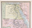 1896 Egypt  Map Original   12x9   Nile River Nibia Cairo Red Sea Darfur