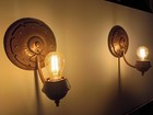Vintage Hammered Copper Wall Sconces    Arts   Crafts   Early 20th Century  