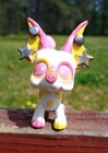Lps Littlest Pet Shop Yellow And Pink Hand Painted Bat Dog Custom Art Ooak