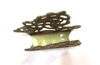 Vintage 1983 Teleflora Heavy 1  Lb Solid Brass Art Nouveau Ornate Letter Holder