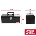 16-inch Black Metal Tool Box With Removable Tool Tray Storage Organizer Workshop
