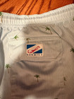 Bermies Swim Trunks Mens L Striped W  Palm Trees Lined Swim Shorts