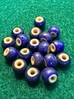 200  Years Old Indian Cobalt Blue White Heart Trade Beads Venetian Pre1800 Large