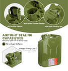 5 Gallon 20l Metal Gas Tank Can Power Emergency Backup Jerry Can Flexible Spout