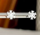 Women 925 Sterling Silver Jewelry Earrings Elegant Hollow Snowflake Stud 0600