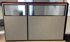 Global Industrial 60-1 4 w X 60 h Office Partition Panel W  Partial Window Gray
