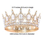 Gold Queen Crown For Women Crystal Tiara Rhinestone Wedding 