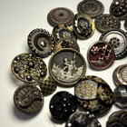 Mix Lot Of 29 Antique   Vintage Metal Buttons Victorian Ornate Brass Enamel
