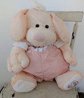 Vintage 1986 Fisher Price Puffalump Puppy 8003 Peach Dog Nylon Plush Romper Toy