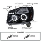 Led Dual Halo Smoke Lens Headlamps For Nissan Titan 2004-2015 Armada 2004-2007