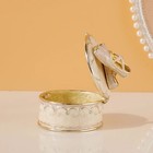 Vintage Style Pink Enamel Ballet Slipper Jewelry Trinket Box Gold Accent