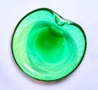 Murano Emerald Green Sommerso Bullicante Controlled Bubble Art Glass 