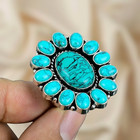 925 Sterling Silver Ring Turquoise Gemstone Ring Silver Statement Ring