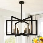 25  Modern Black Chandelier For 6-light Matte Black-25  no Assembly Required 
