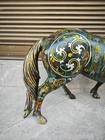 22 4  Od China Bronze Ware Silver Gilt Feng Shui Horse Steed Word Statue
