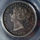 1858 Canada 20 Twenty Cents  Silver  Victoria  Km  4  Pcgs Vf