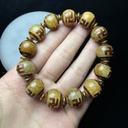 Tibetan Dzi Bead Agate Bracelet Old Material Polished Patina Jewelry Universal