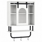 Storage Cabinet Modern White Mdf 20  Wall-mounted Bathroom Credenza Furniture